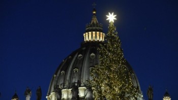 Cây thông và hang đá Giáng sinh tại Roma