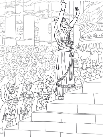 8 solomon prayer in the temple coloring page