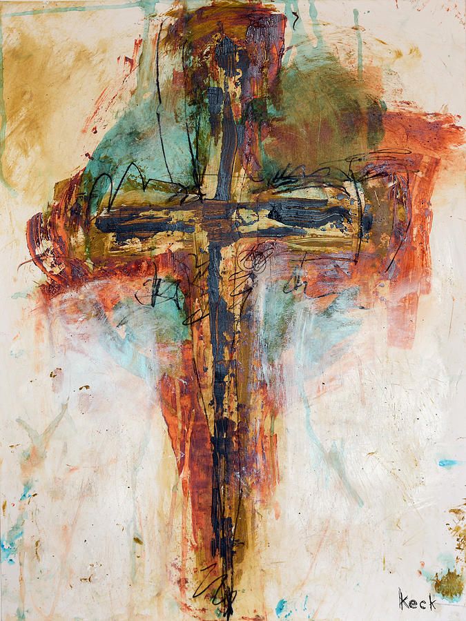 abstract christian art cross art abstract painting religious christian crucifix art(1)