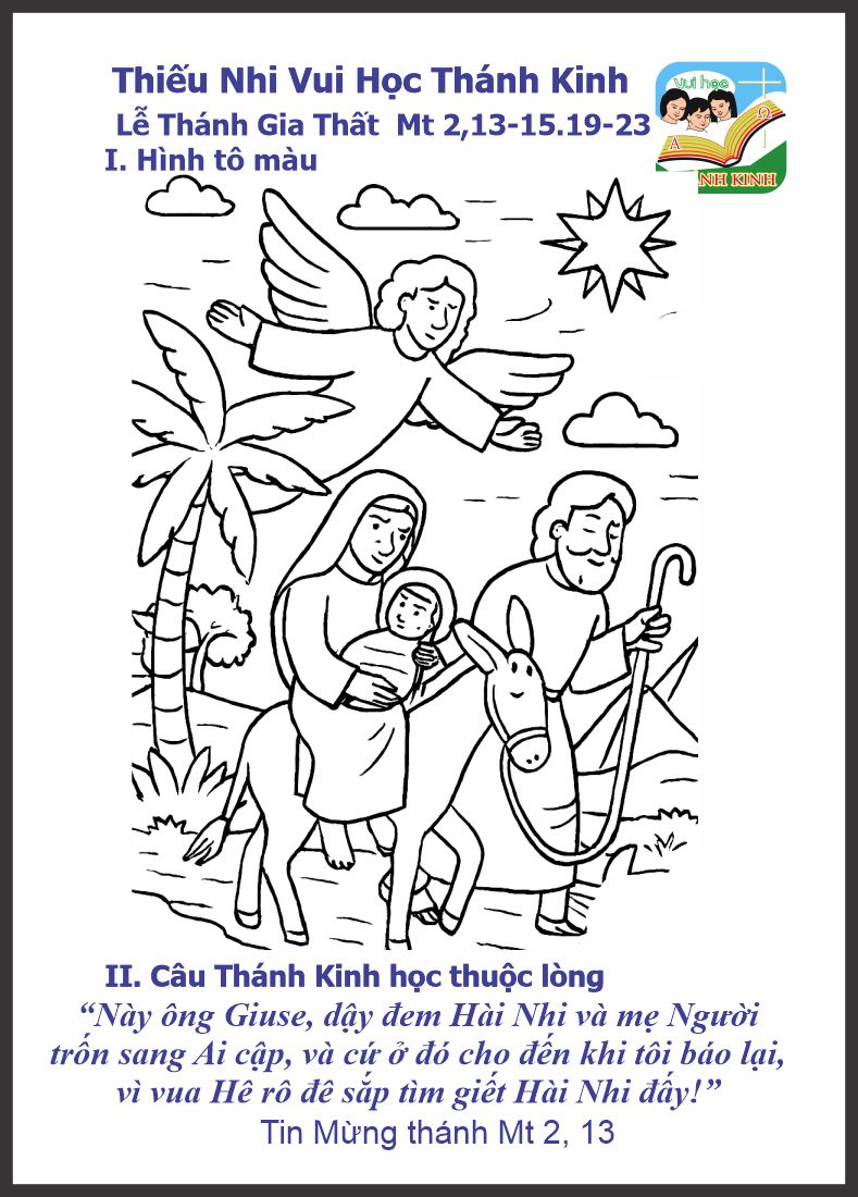 Thiếu Nhi VHTK-Lễ Thánh Gia Thất-Hình tô màu