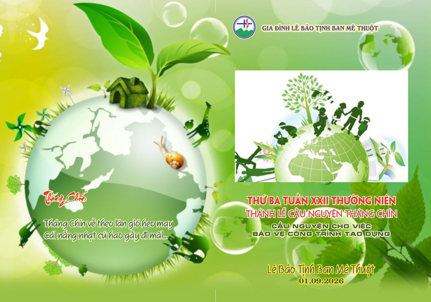 Thư mời Thánh lễ cầu nguyện tháng Chín
